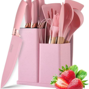 Kitchen Silicone Cookware 19 Piece Knife Set